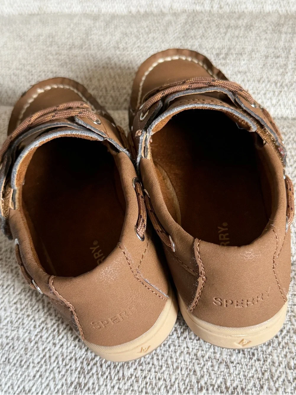 Sperry Brown Tan Kids Moccasins size 10M
